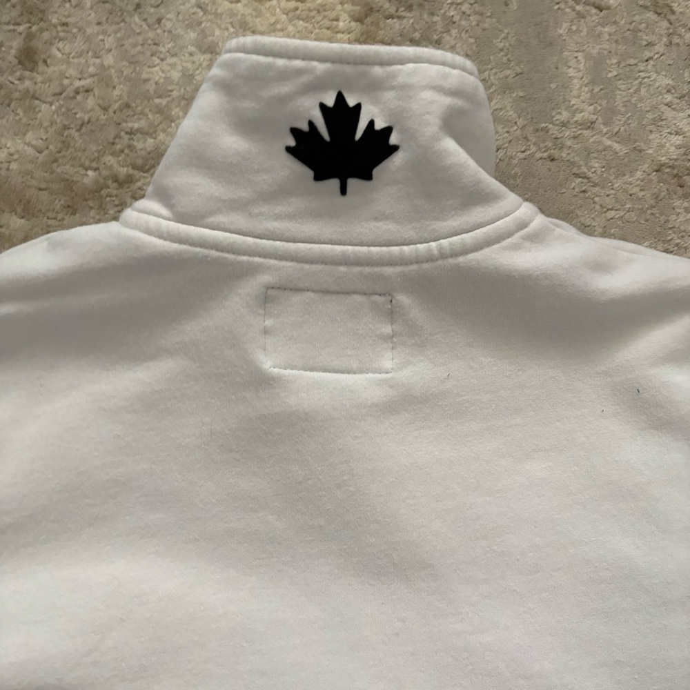Roots Tri-Coloured Half Zip Logo Swearshirt Size Xsmall - Picture 10 of 10